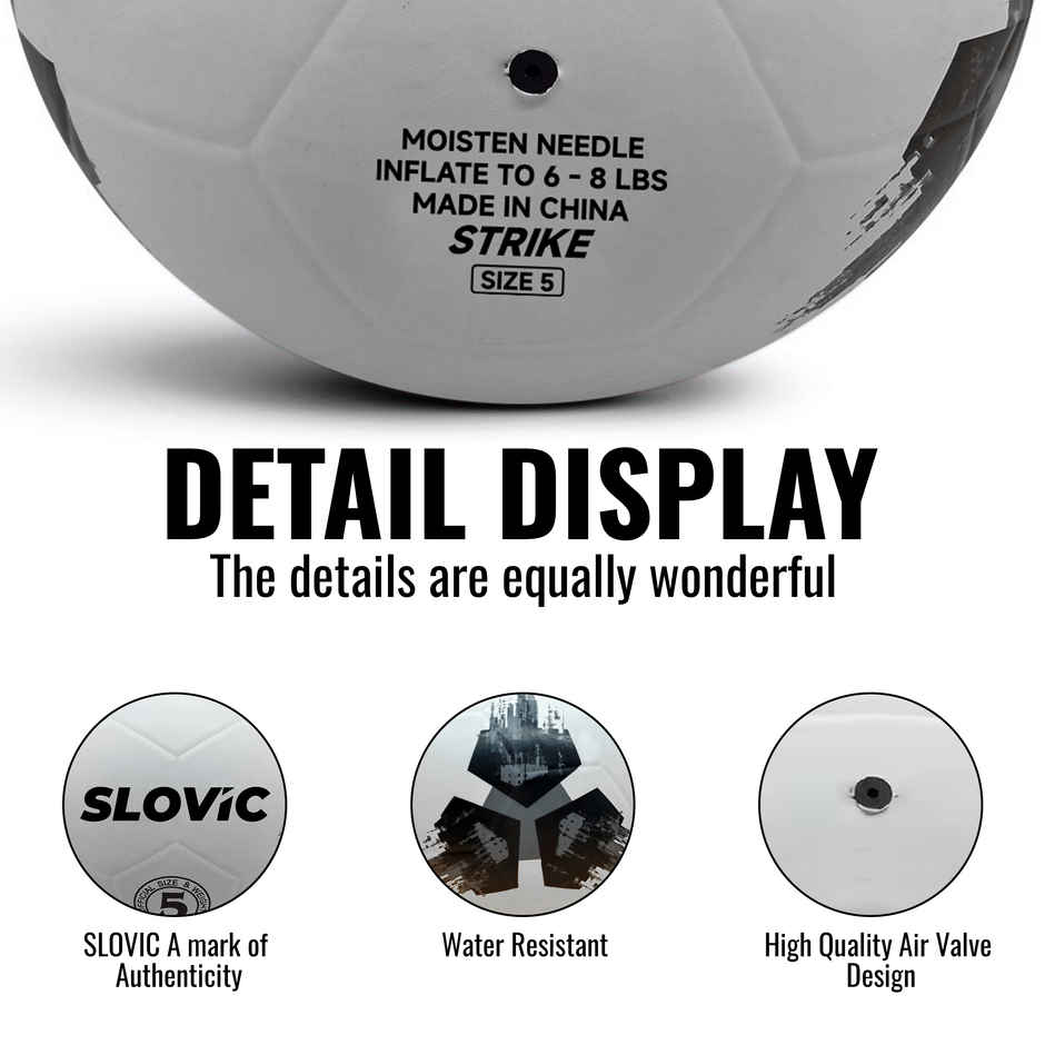 Slovic Strike Football Size 5 - 32 Panel Design for Match & Practice Training for all Grounds