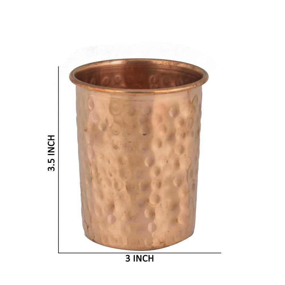 OGGN Hammered Copper Water Glass For Daily & Office Use 250 ml, Pure Copper