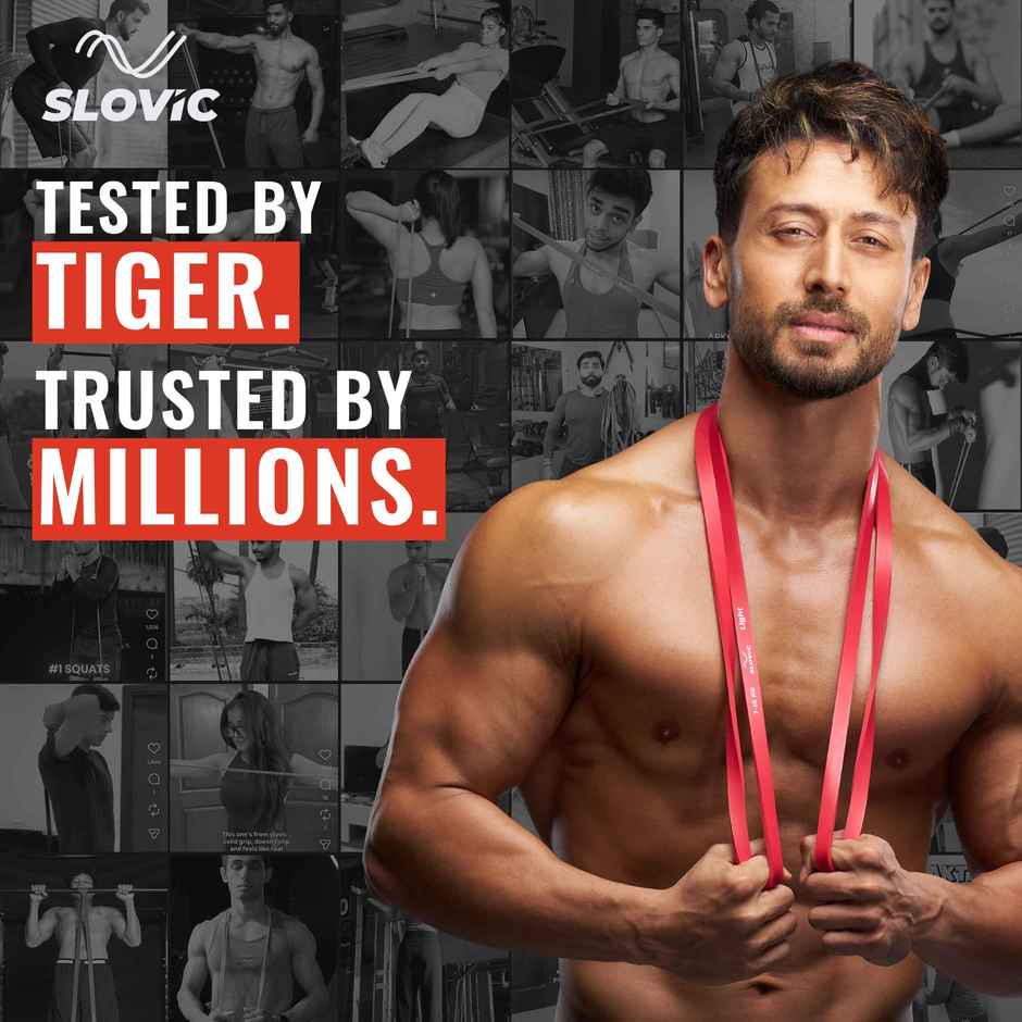 Slovic Natural Rubber Latex Resistance Band | 7-15kg | Ideal for Gym & Home Workout | Red