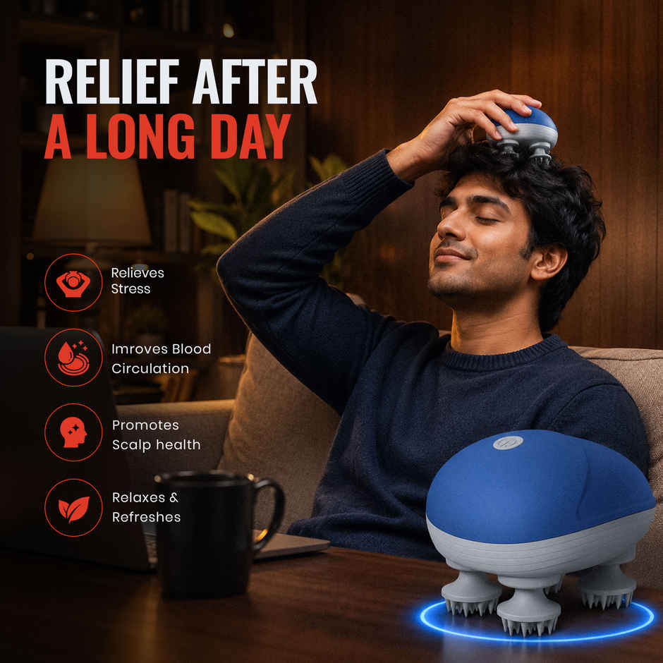 Slovic Rechargeable Electric Scalp & Head Massager With 3-Speed Modes (Blue) | Easy to Use