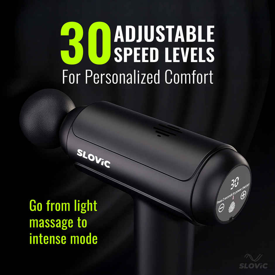 Slovic Massage Gun With 4 Heads | Ideal For Full Body Massage | 30 Speed Level