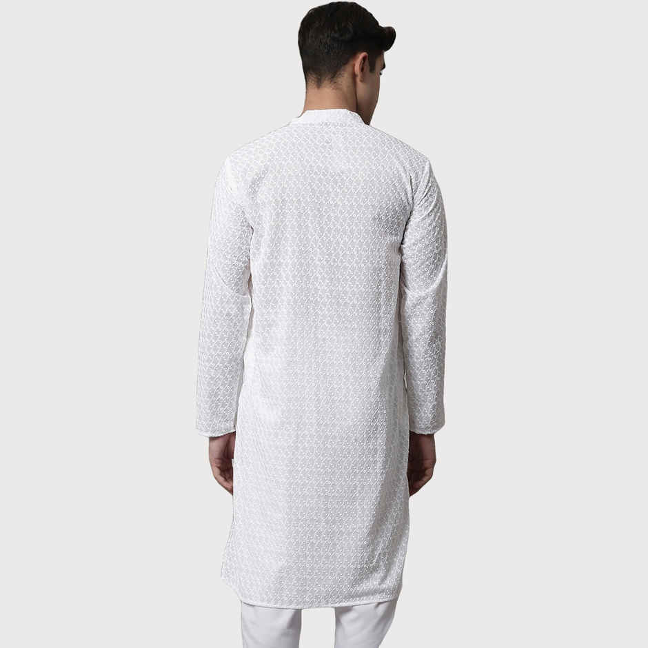 Jompers Men's Kurta | Ko 561 | White - L