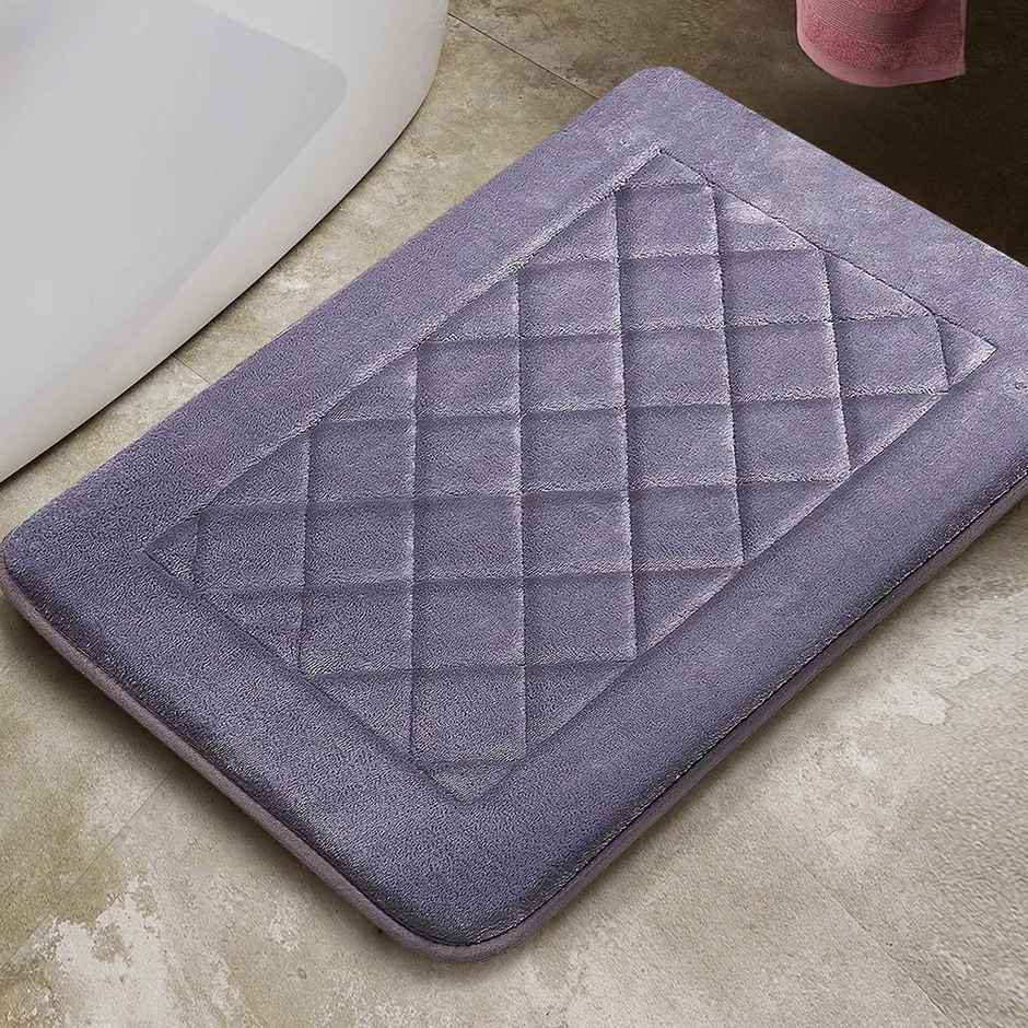 Bianca Memory Foam Anti Slip Bath Mat | Medium | Luxor Square - Grey