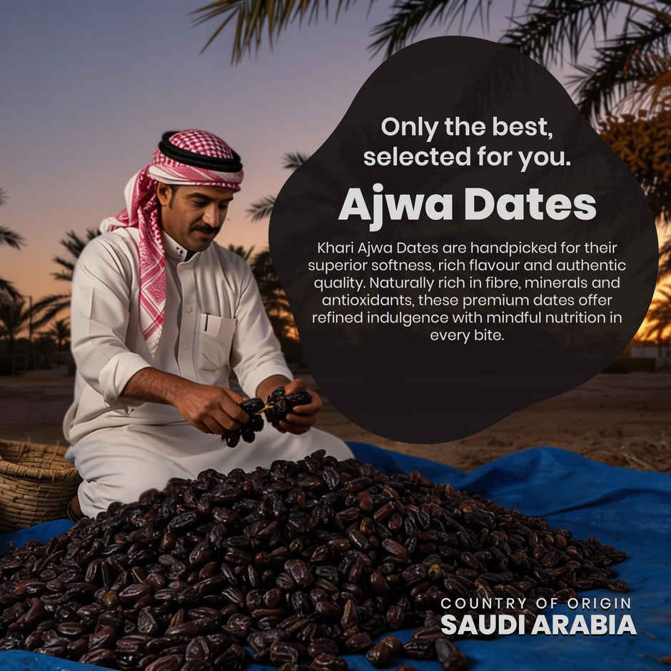 Khari Foods Premium Ajwa Dates | Minerals Rich Khajur Dry Fruit Khajoor