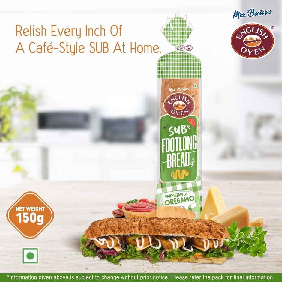 English Oven Sub Footlong Parmesan Oregano Bread