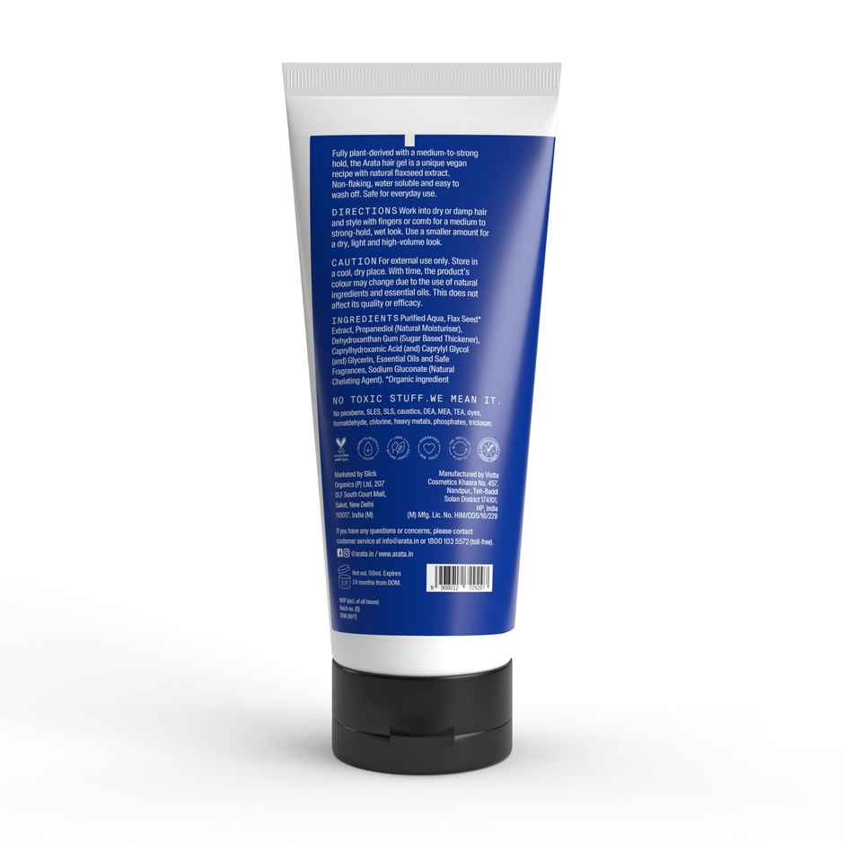 Arata Strong Hold Styling Gel with Flaxseed Extract & UV Filters for Glossy Look