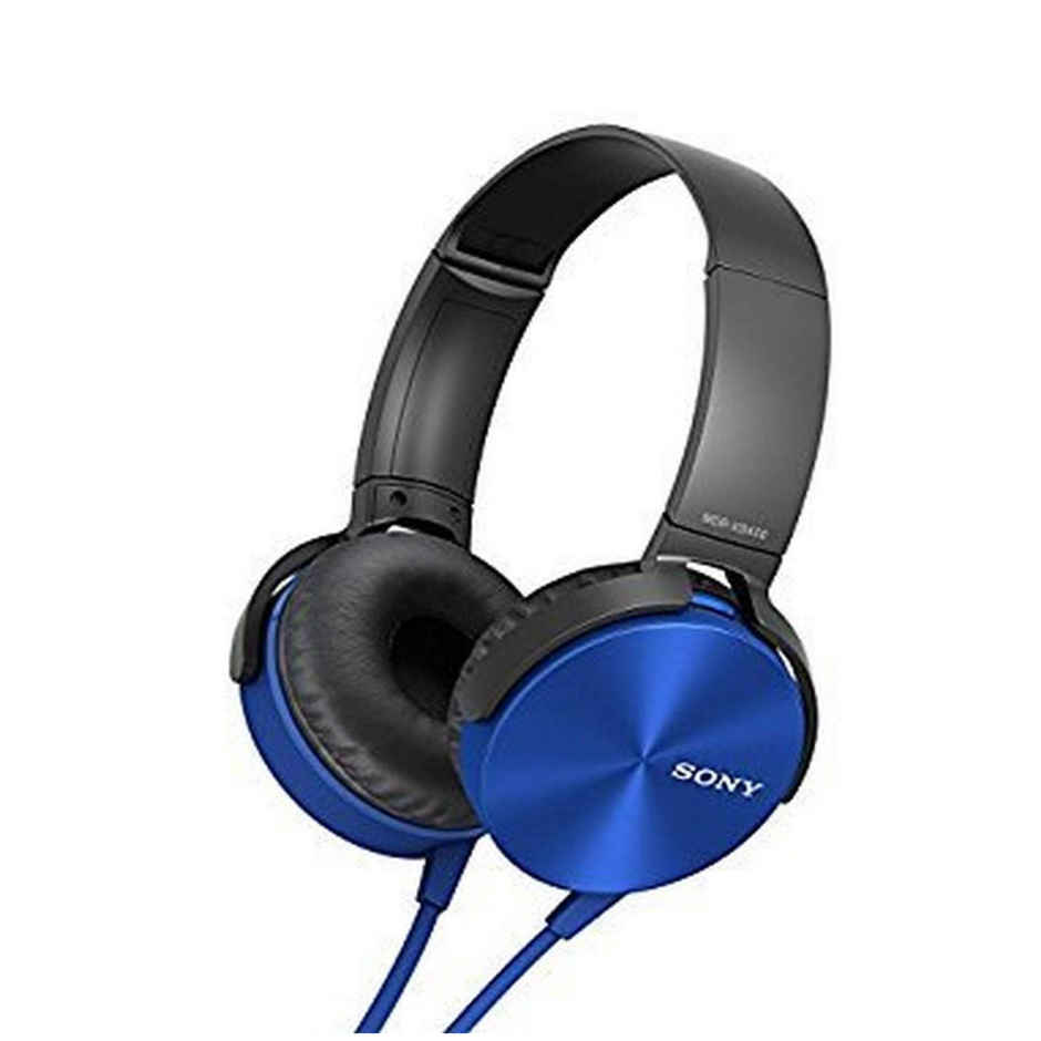 Sony MDR-ZX310AP Wired Headphones with Mic, Stereo On Ear Headset - Blue