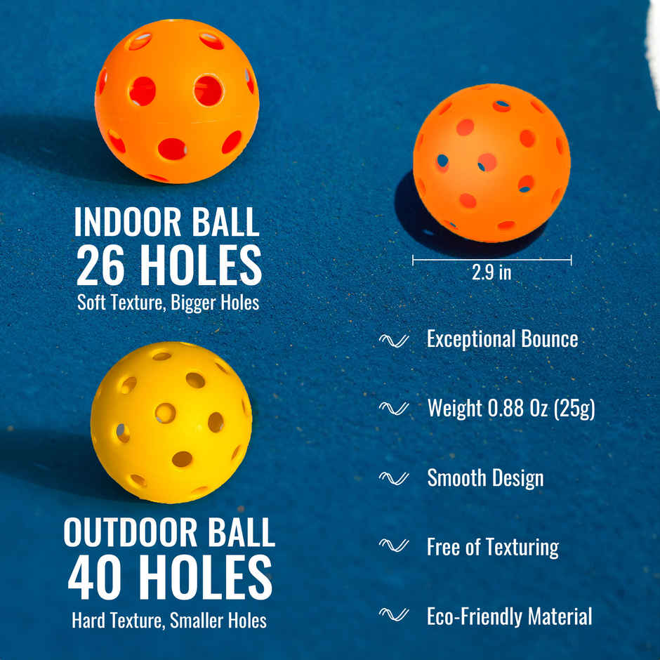 Slovic Wooden Pickleball Paddle Set with Balls for Garden, Fun & Casual Outdoor Play