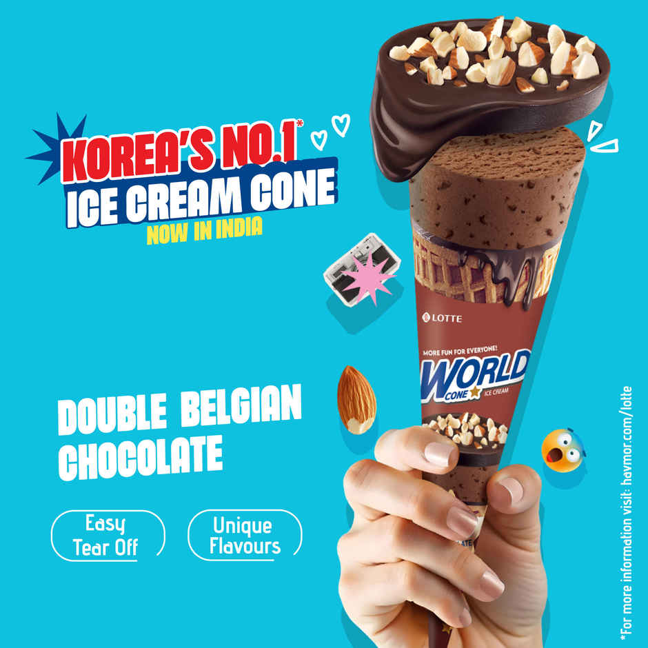 Lotte World Cone Double Belgian Choco Ice Cream Cone