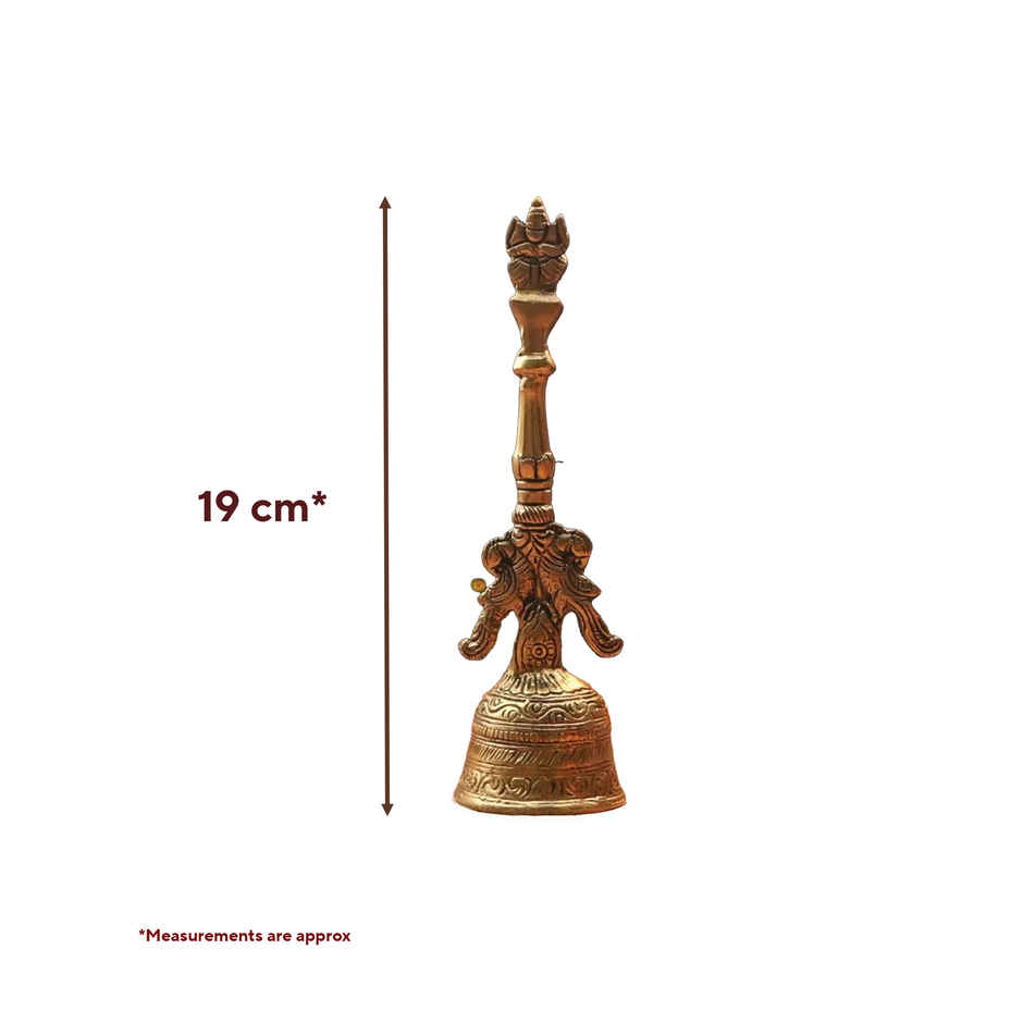 Pure Brass Decorative Pooja Bell - Collector's Item | 7.4 inch | ServDharm