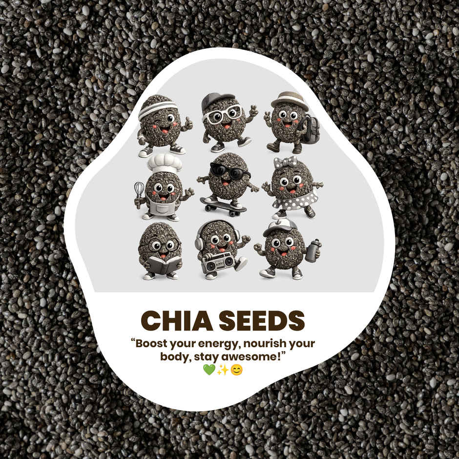 Khari Foods Premium Chia Seeds | Fiber Rich | Omega 3 Fatty Acids