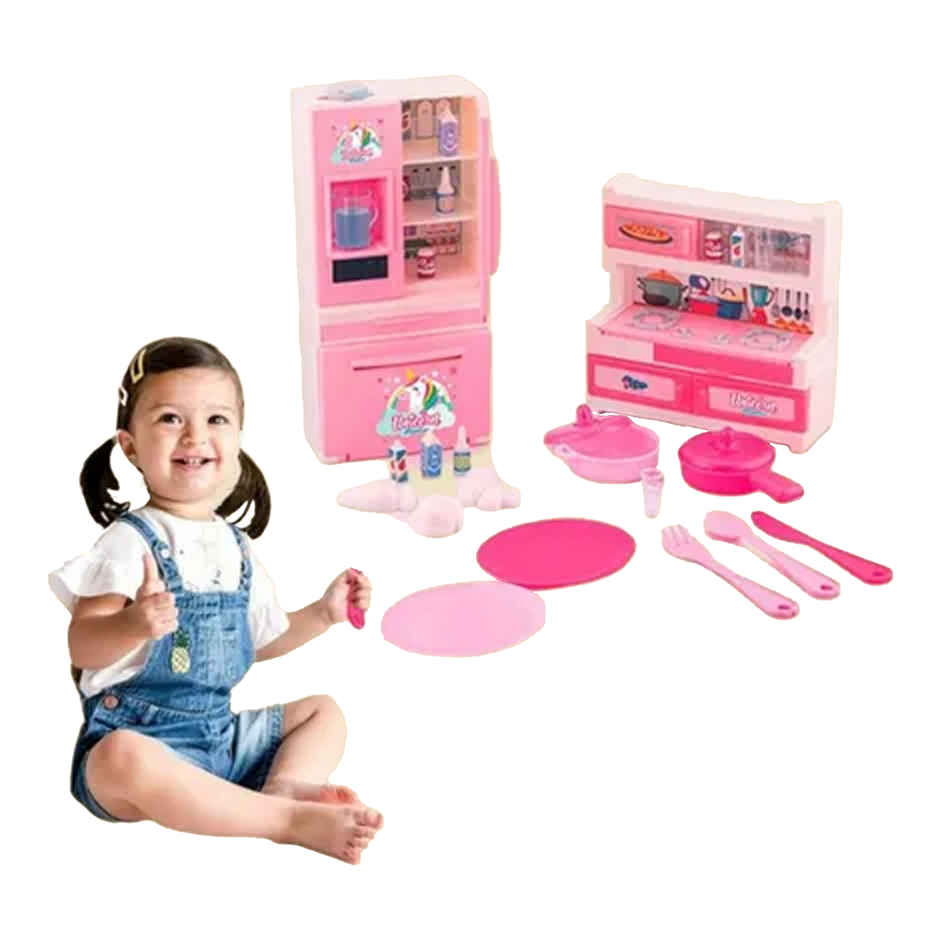 Wembley Kitchen Set For Kids Cooking Set For Kids 29 Pcs Unicorn Pretend Play Set Aged 3+