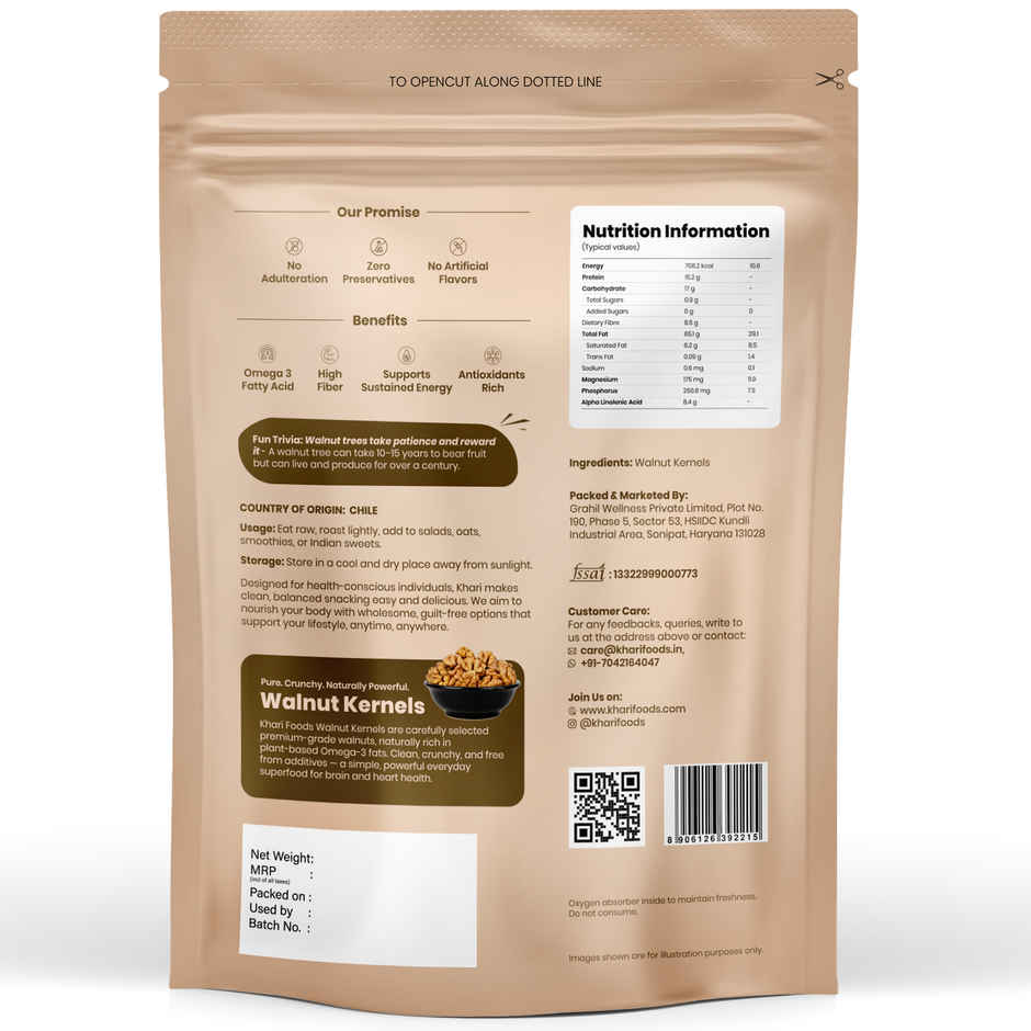 Khari Foods Premium Chile Walnut Kernels / Akhrot Giri Dry Fruits