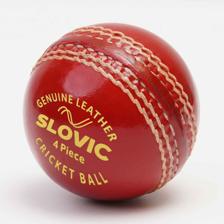 Slovic Leather Cricket Ball | Ideal for Cricket Practice Session & Outdoor Games | Red