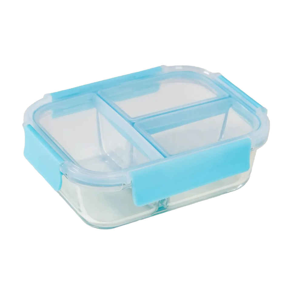 Nestasia Sealed Three Compartment Glass Container Lunchbox 1000ml
