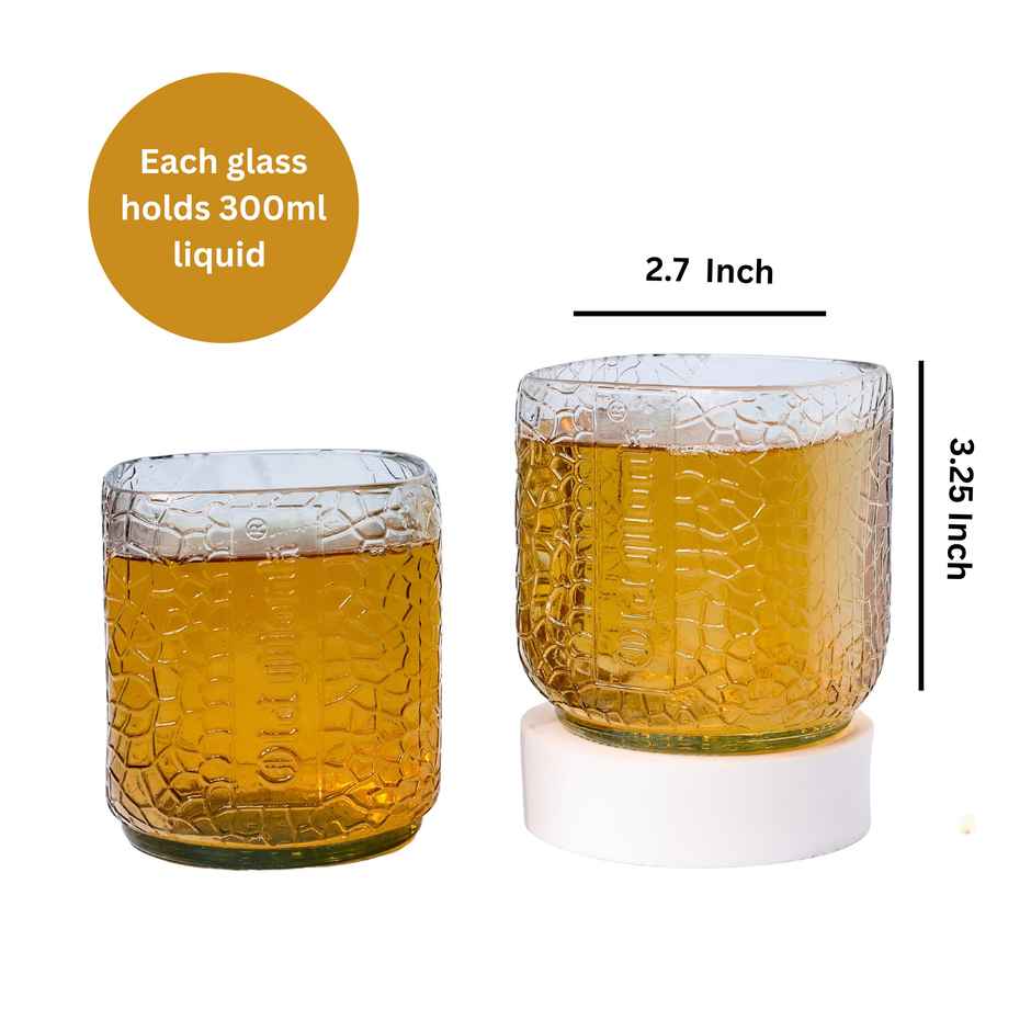 Kavi The Poetry-Art Project Old monk Glass 300 ml | Set of 2