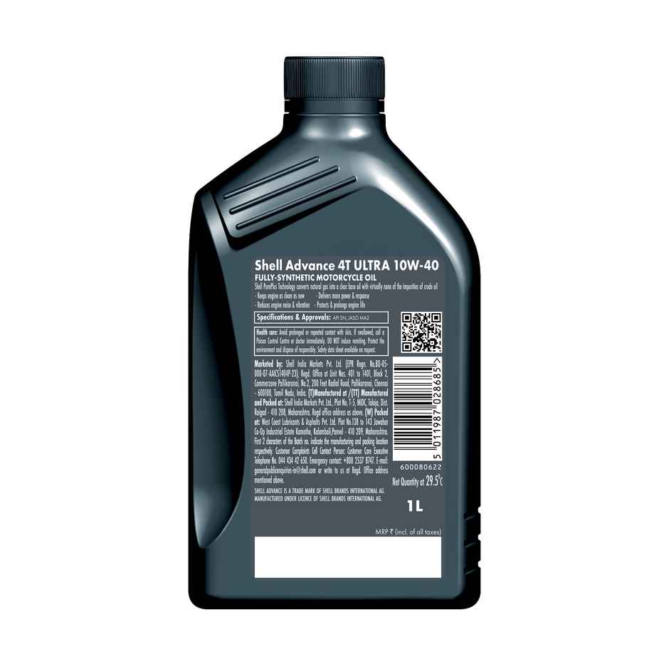 Shell Advance Ultra 4T 10W-40 API SN Fully Synthetic Motorbike Engine Oil