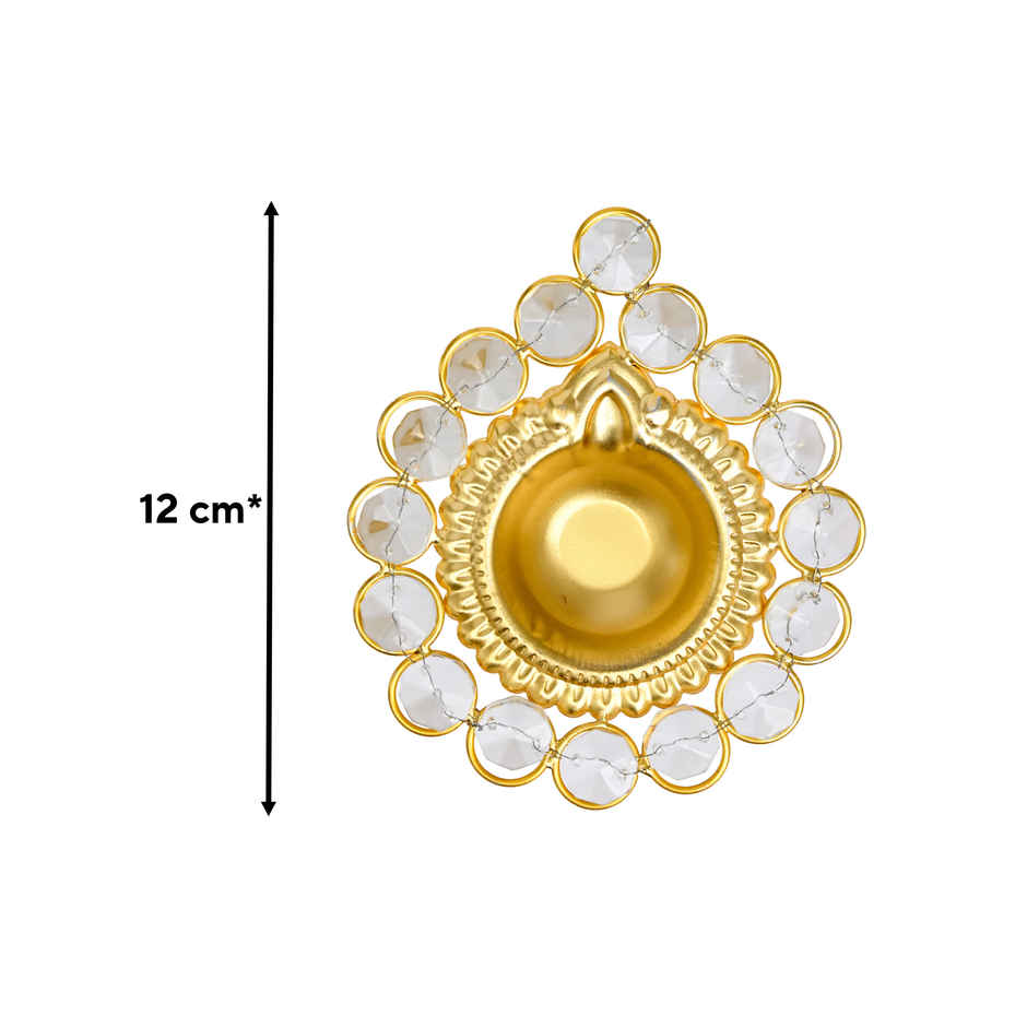 Crystal Diya For Decorations | Tealight Candle & Holder | Urban Born