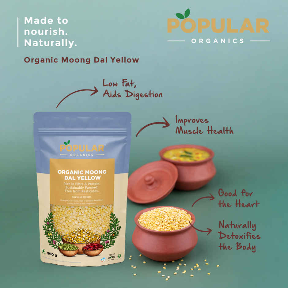 Popular Organics Moong Dal Split / Moong Dhuli