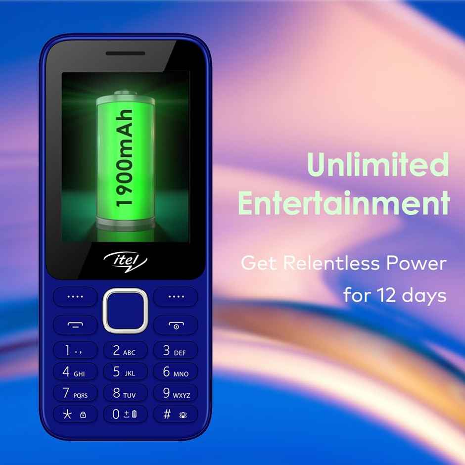 itel It5330 Keypad Mobile | 2.8" Display | 1900 mAh Battery | Glass Back Design | Blue