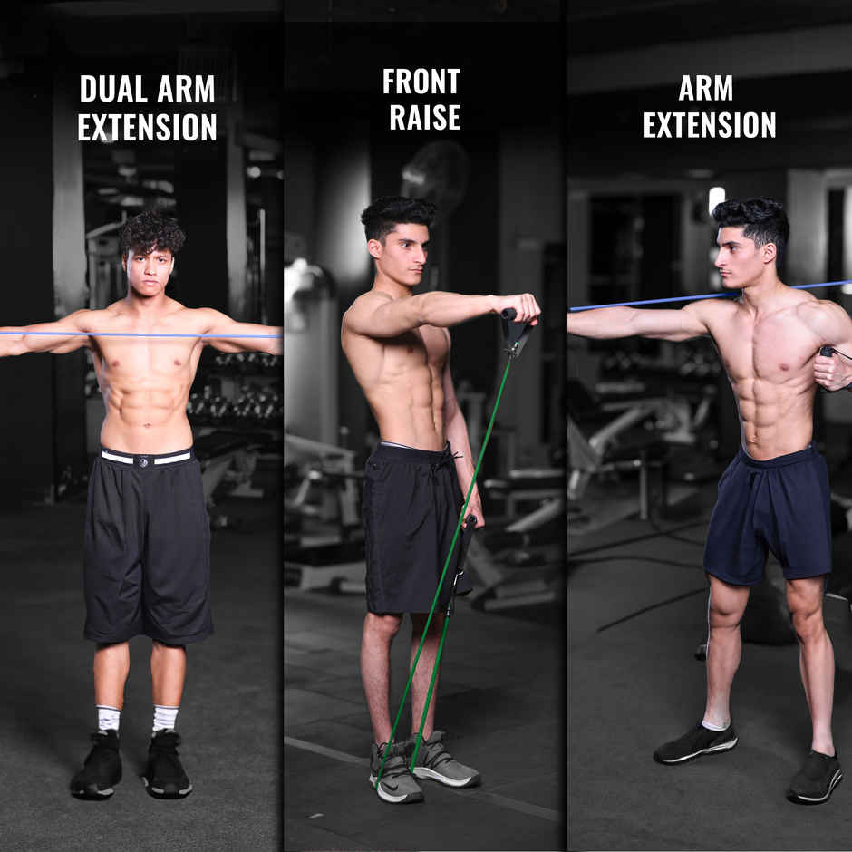 Slovic 30 kg - Green 20 kg + Blue 10kg Tube Resistance Band for Full Body Workout & Exercise