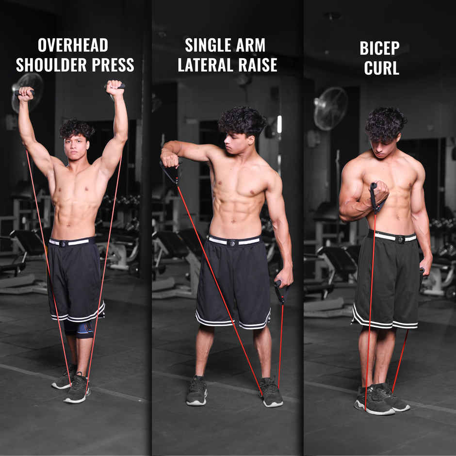 Slovic 15 kg Tube Resistance Band for Full Body Workout & Exercise - Natural and Unbreakable Rubber