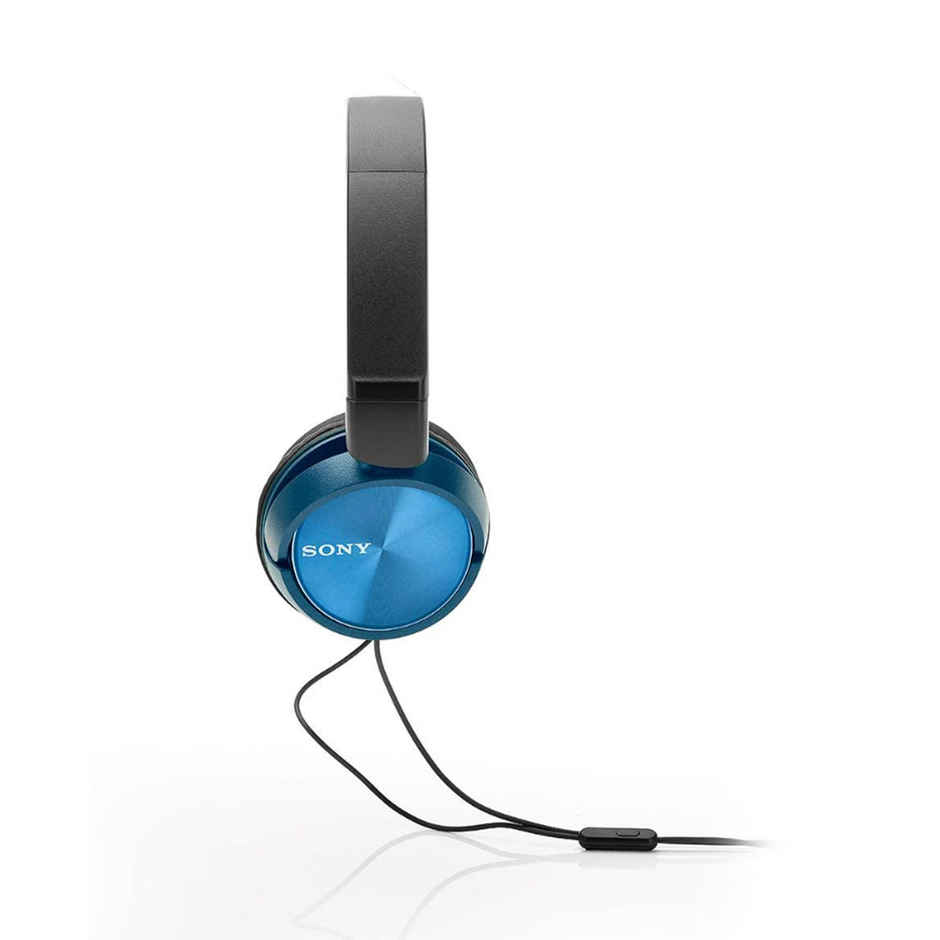 Sony MDR-ZX310AP Wired Headphones with Mic, Stereo On Ear Headset - Blue