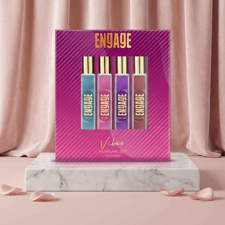 Engage Vibes Perfume Gift Set for Women 100ml (25ml x 4) | Travel Size Perfume Combo