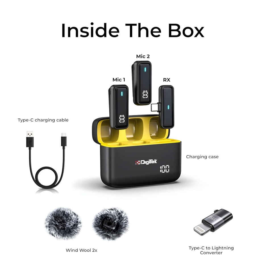 Digitek Dwm 105 2 In 1 Wireless Microphone System With Anc Mode