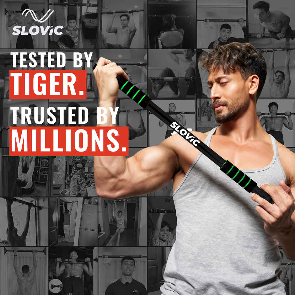 Slovic Pull Up Bar for Door Frame - Home Workout Equipment for Upper Body - Black