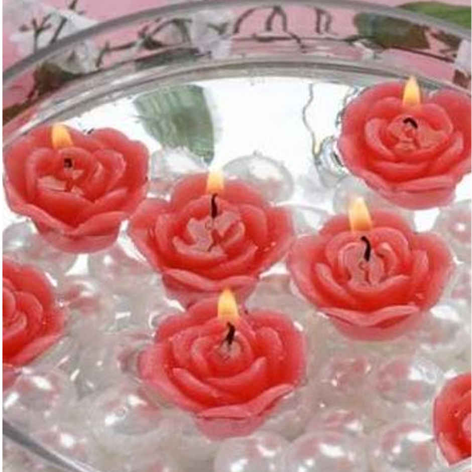 Flower Floating Candles | Pack of 6 | Pink | Samsidhi