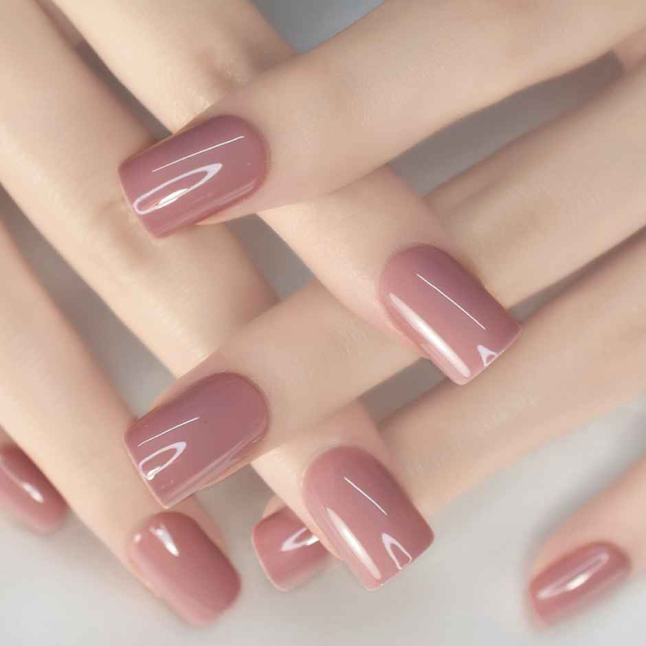 Pep Nails Back To Basics Medium Square Mauve Solid Reusable Press On Nails 24 Nail Tips