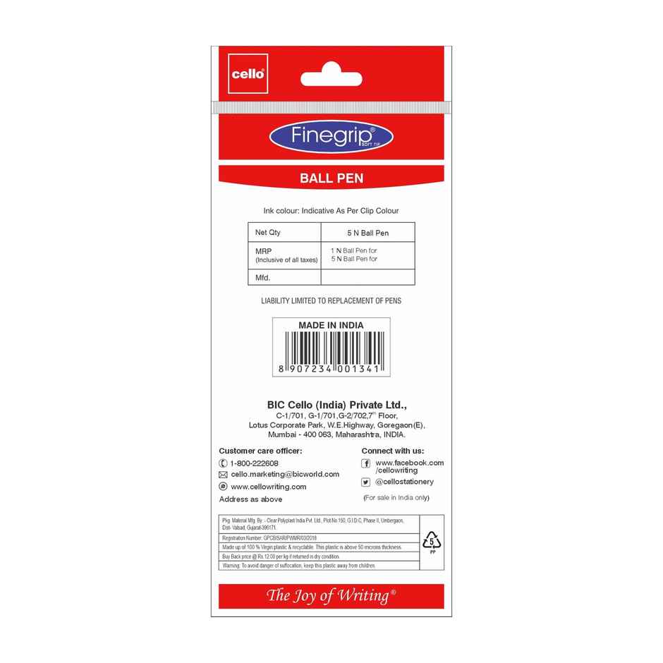 Cello Fine Grip Ball Pen Blue