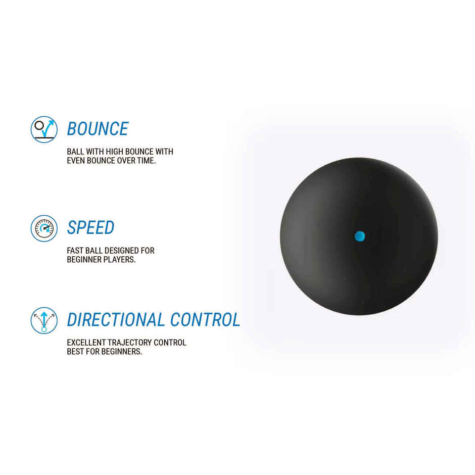 Decathlon Perfly Blue Dot Squash Ball | Black