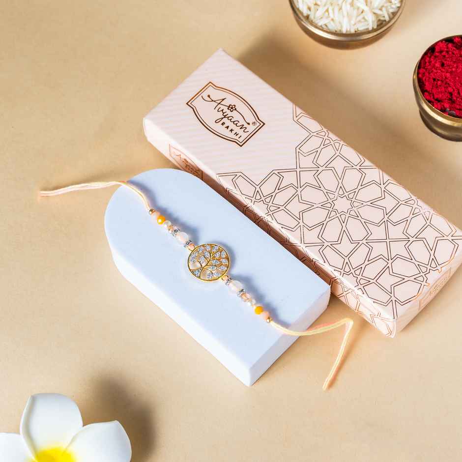 American Diamond Premium A.D. Rakhi (Avyaan Rakhi) Set of 1