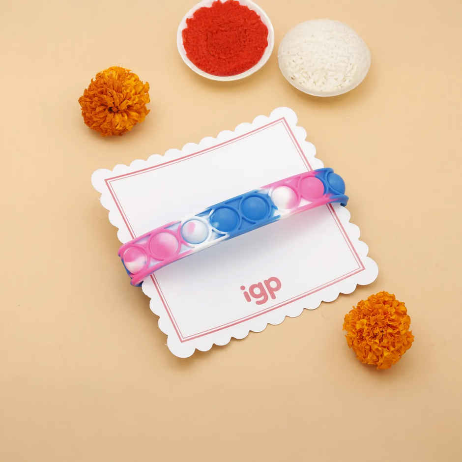 IGP Blue and Pink Silicone Bracelet Rakhi