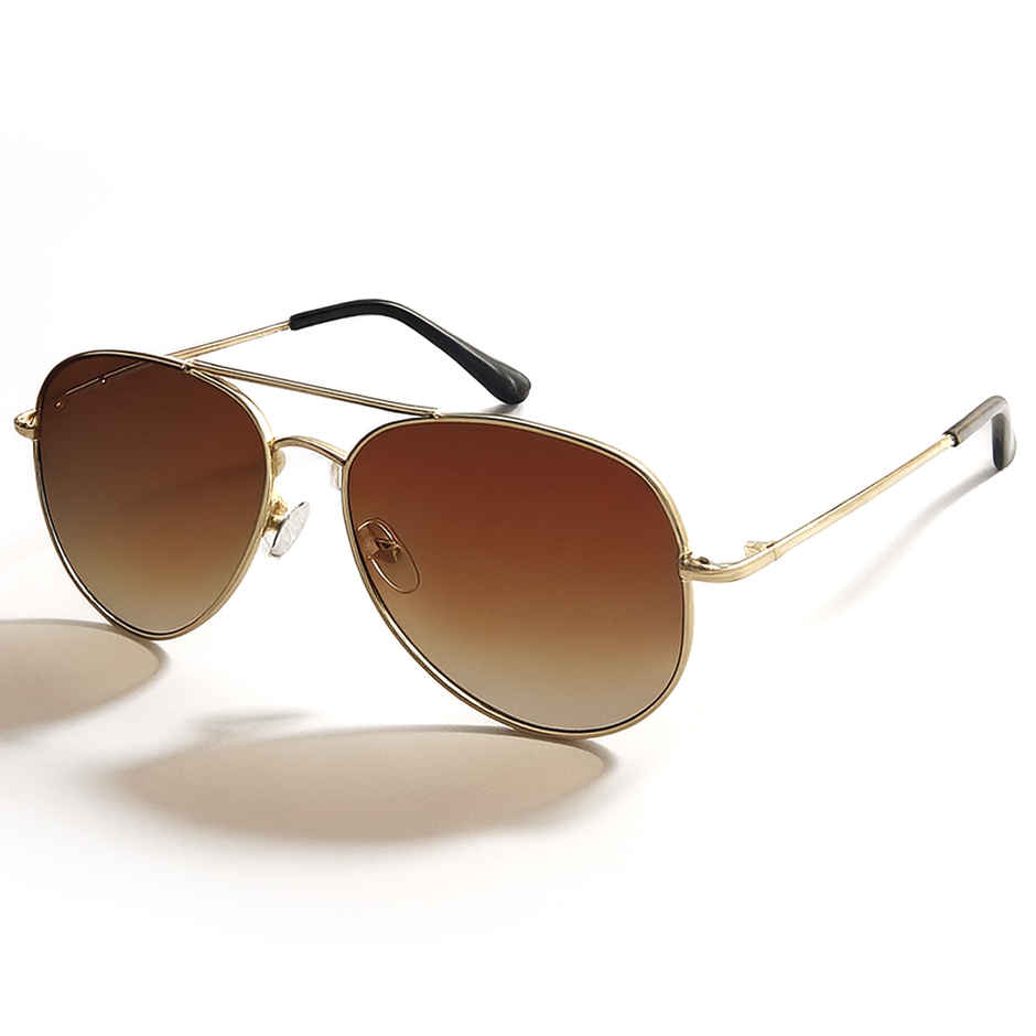 Slovic Unisex Aviators Sunglasses with UV400 Protection Lenses | Brown and Gold