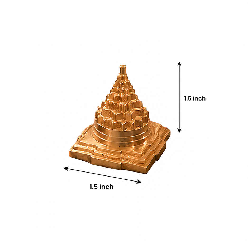 Brass Full Solid Sri Yantra Meru | 1.5 Inch | Svasti
