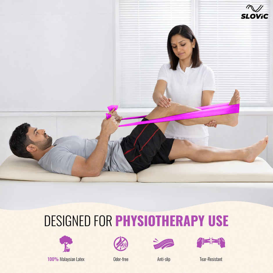 Slovic Thera Band for Physiotherapy, Stretching & Recovery Exercise - Light Purple