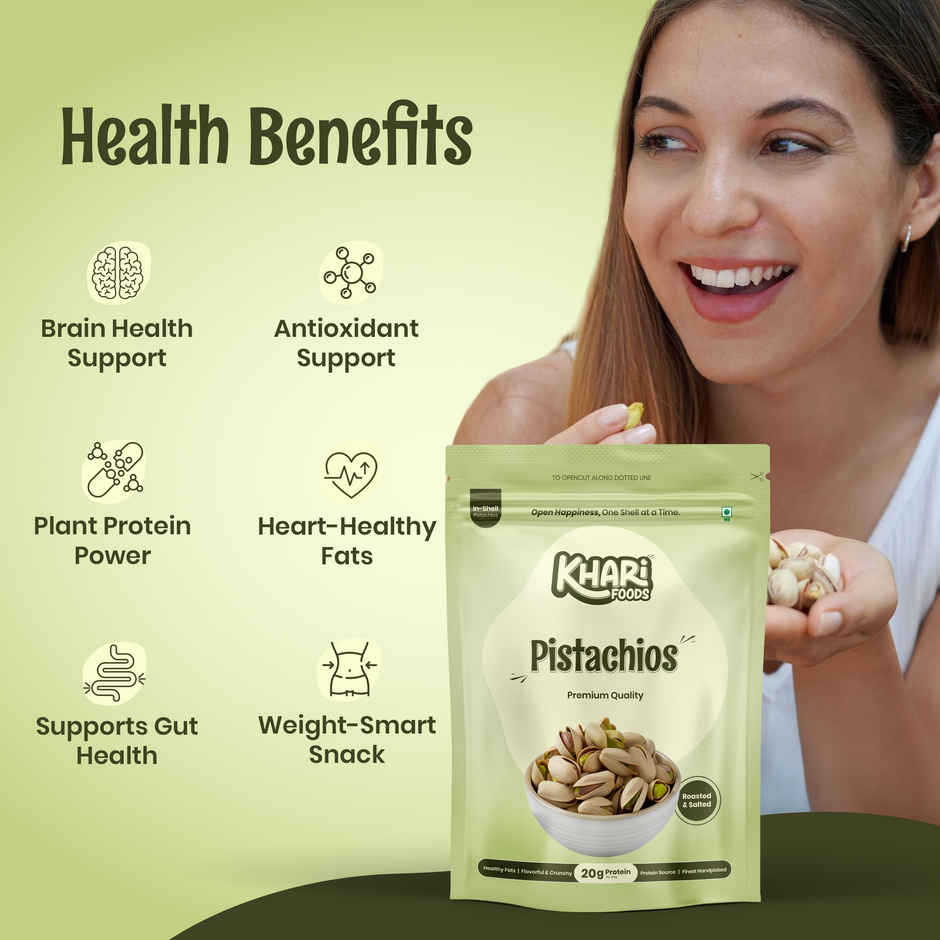 Khari Foods Premium California Pistachios | Roasted & Salted Dry Fruits