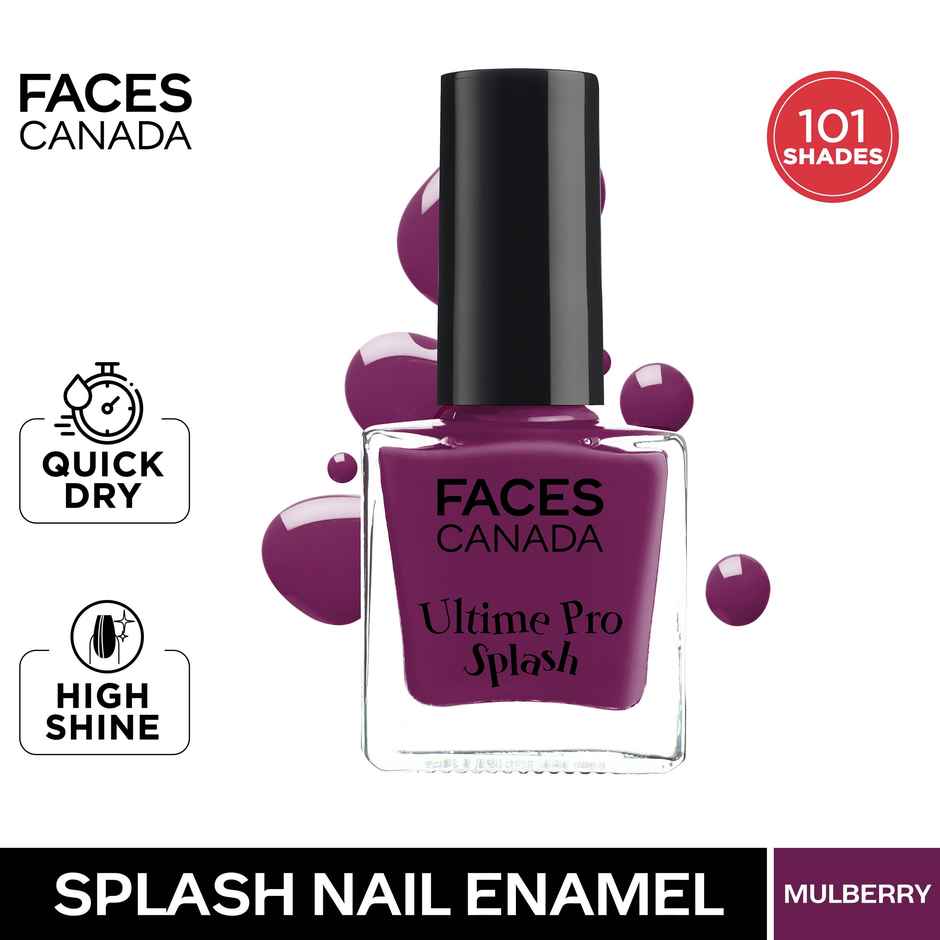 Faces Canada Ultime Pro Splash Nail Enamel | Mulberry 134 Glossy | Long Lasting | 8 ml