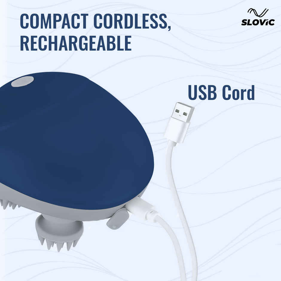 Slovic Rechargeable Electric Scalp & Head Massager With 3-Speed Modes (Blue) | Easy to Use
