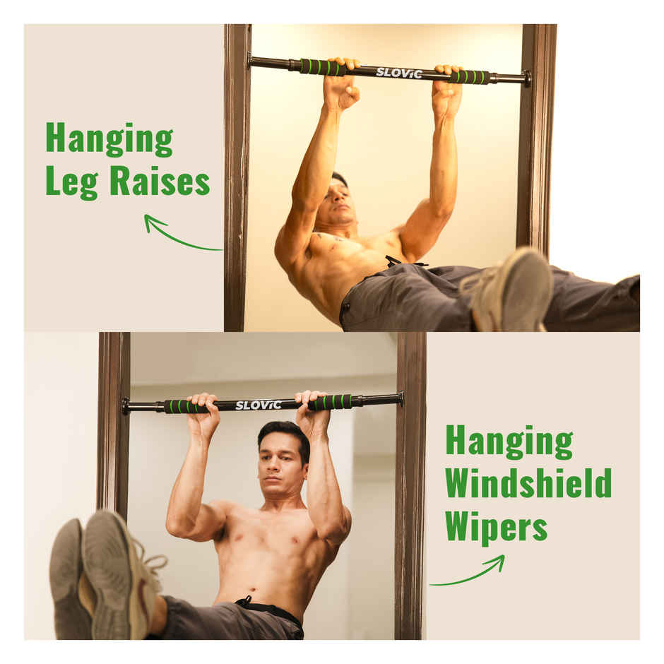 Slovic Pull Up Bar for Door Frame - Home Workout Equipment for Upper Body - Black