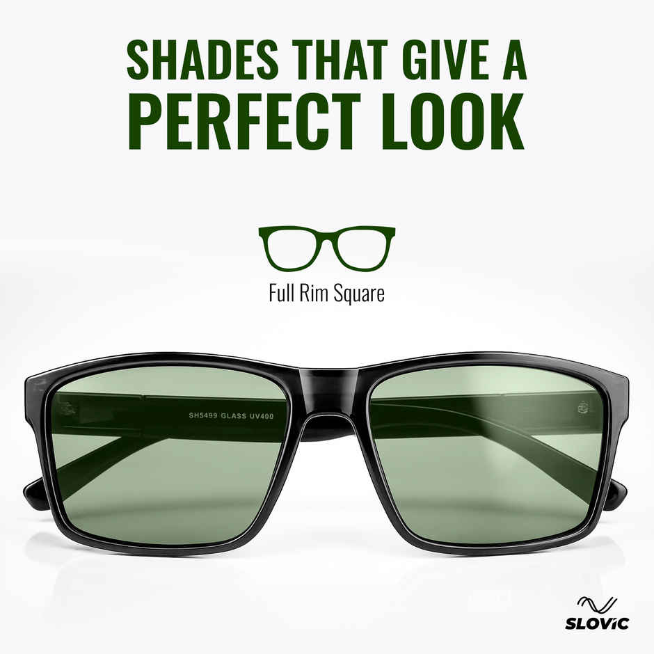 Slovic Stylish Full-Rim Frame Wayfarer Sunglasses for Adults |UV Protected Lenses|Black & Golden