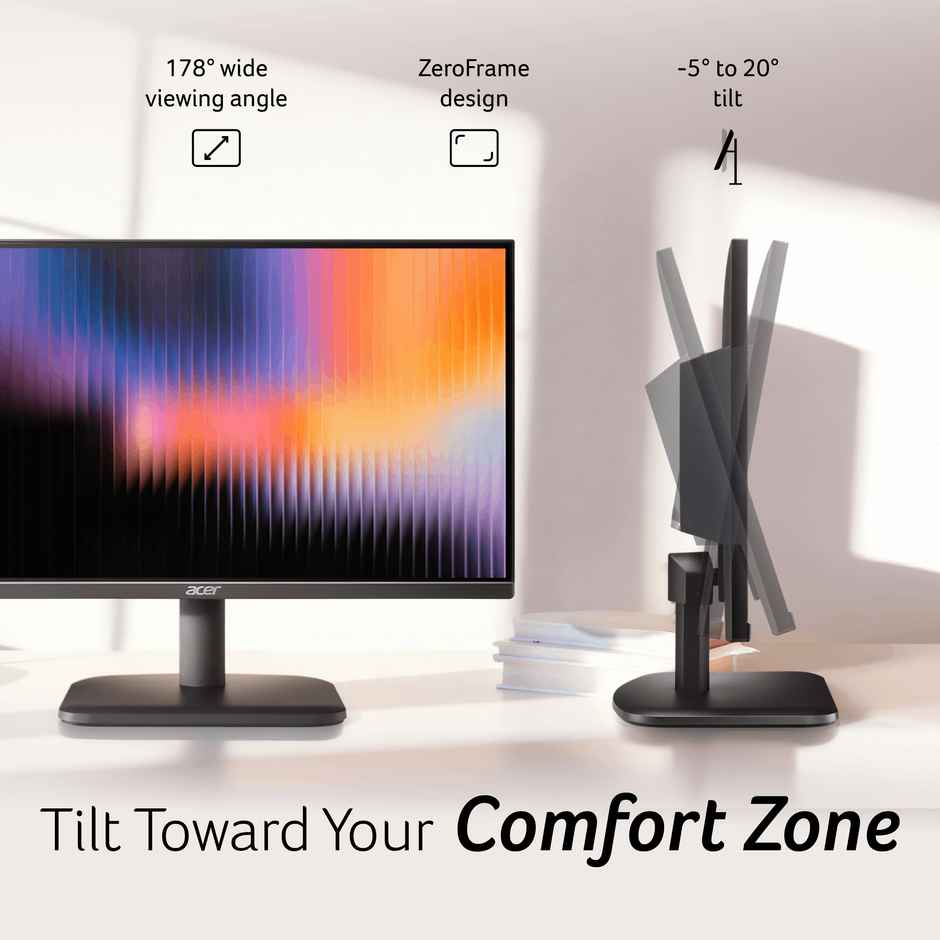 Acer EK220Q J0 21.5 Inch Full HD VA Monitor 120Hz 1ms VRB AdaptiveSync Eye Care Black