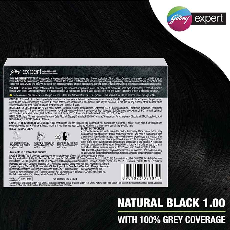 Godrej Expert Creme Hair Colour Natural Black (Pack of 4)