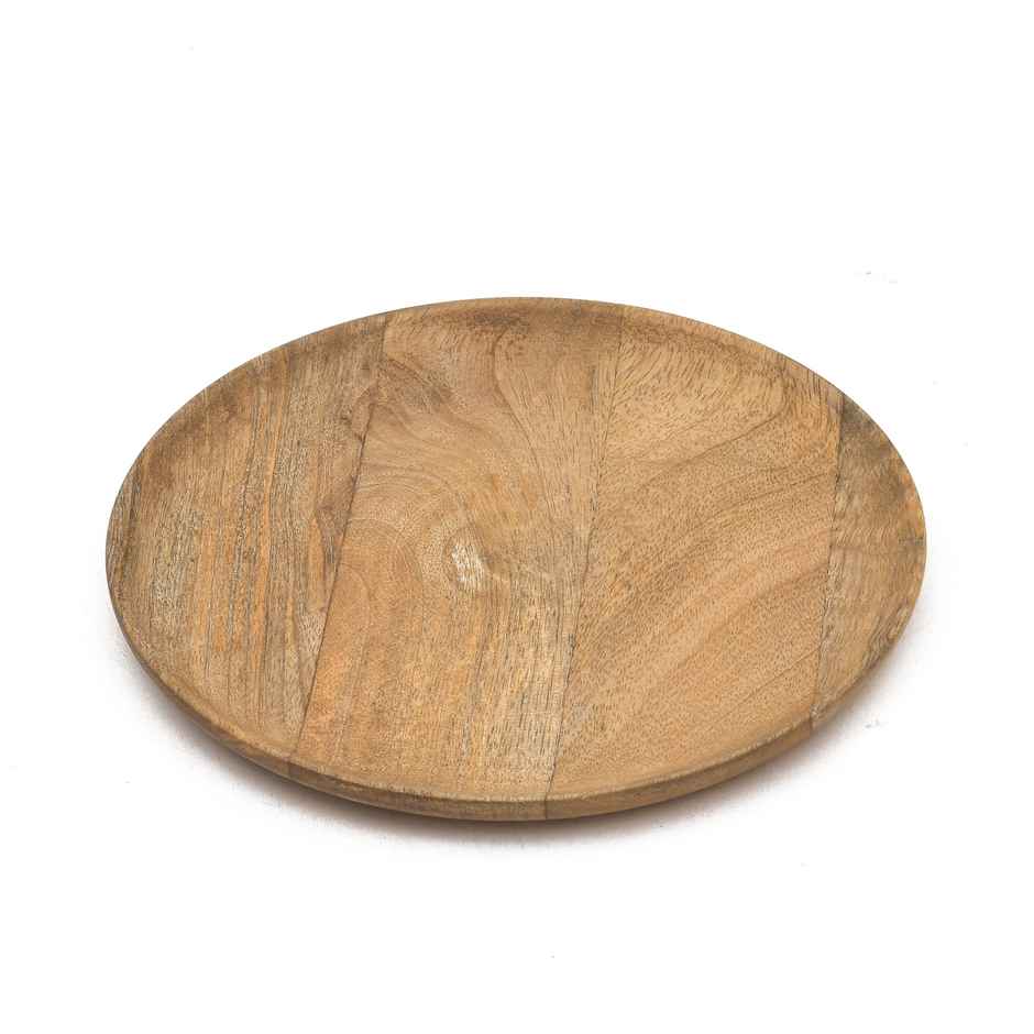 Oggn Mango Wood Round Plate 8 Inch