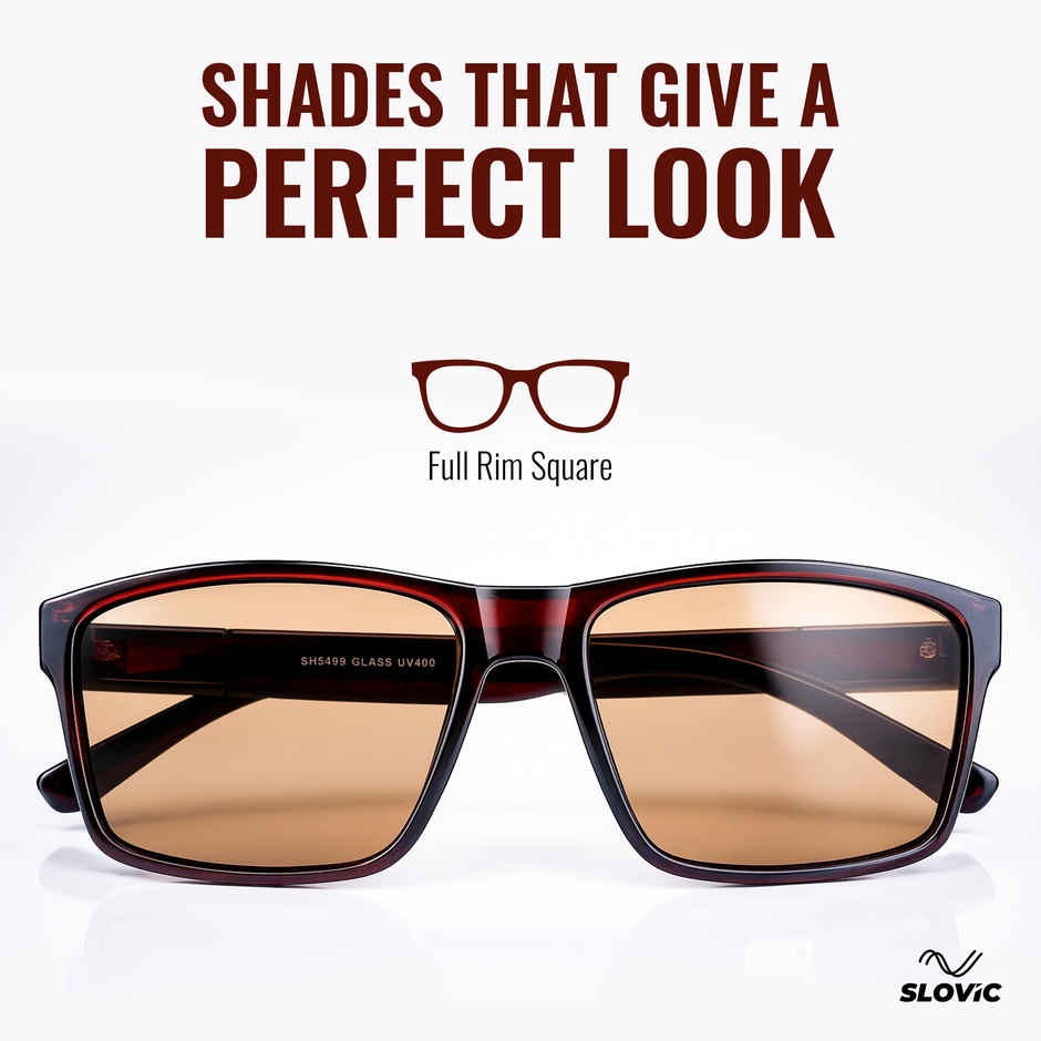 Slovic Stylish Full-Rim Frame Wayfarer Sunglasses for Adults With UV Protected Lenses | Brown
