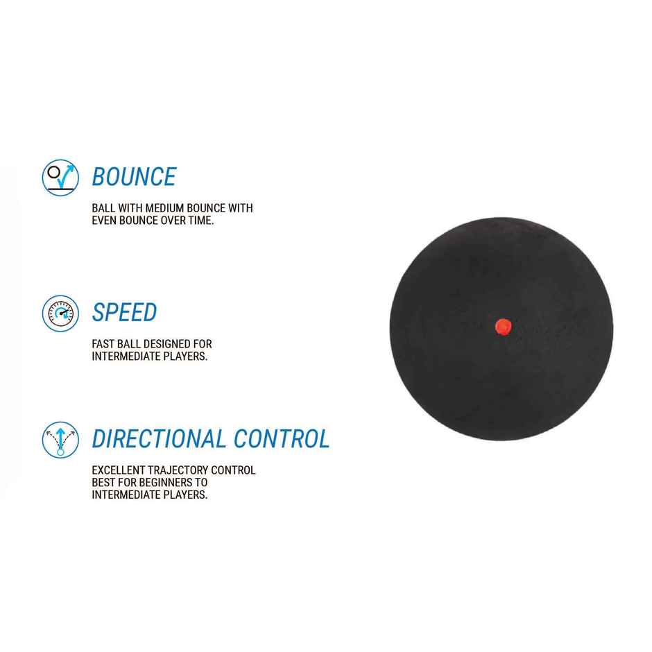 Decathlon Perfly Red Dot Squash Ball | Black