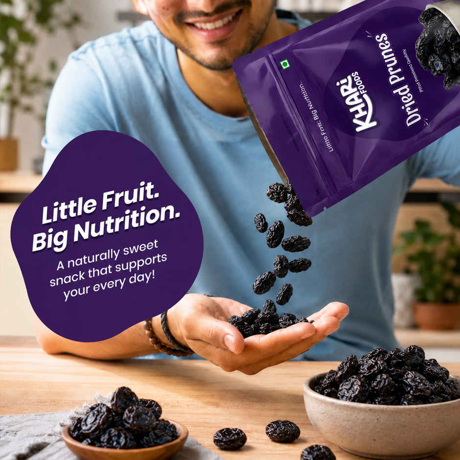 Khari Foods Premium Pitted Prunes Dried | Dry Fruit Snack | No Added Sugar